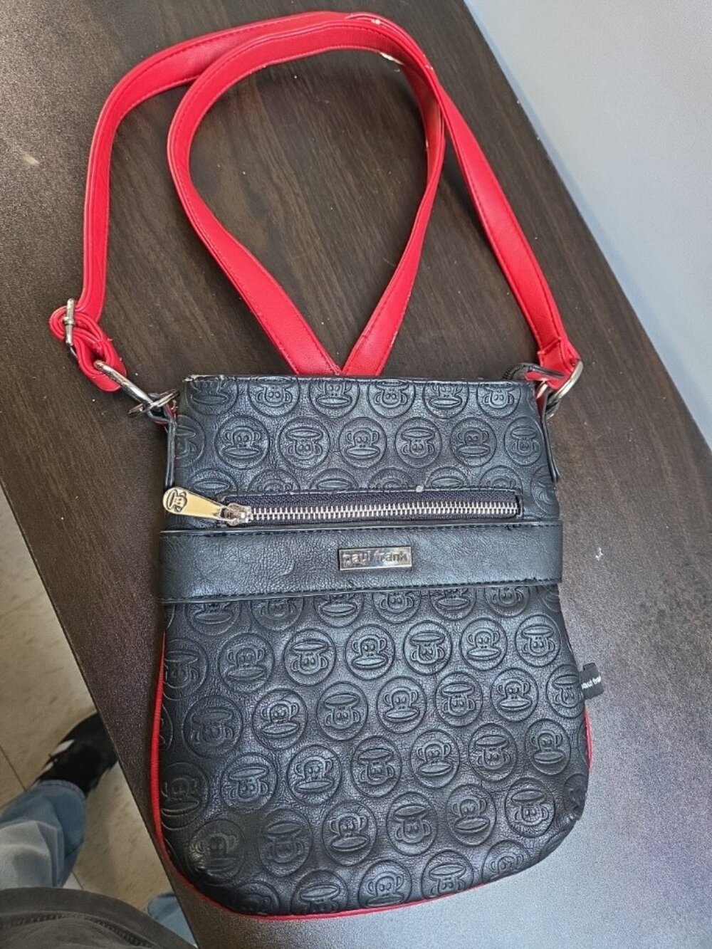 Paul Frank Shoulder Bag Crossbody Monkey Genuine Red Black 2013 Vintage Y2K